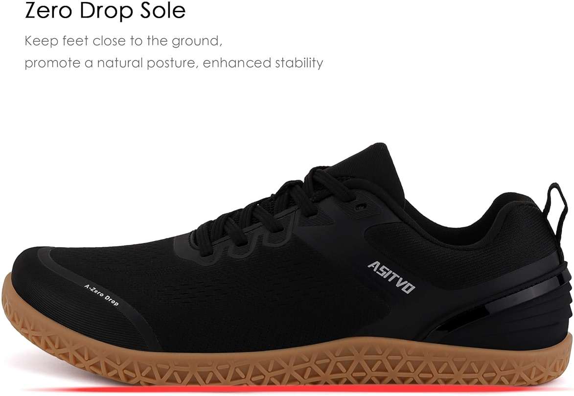 ASITVO Wide Barefoot Shoes Men Gym Zero Drop Sole Minimalist Cross Trainer Width Toe Box Sneakers Grounding Knit No-Sew Upper TPU Toe and Heel Colorful - Image 3