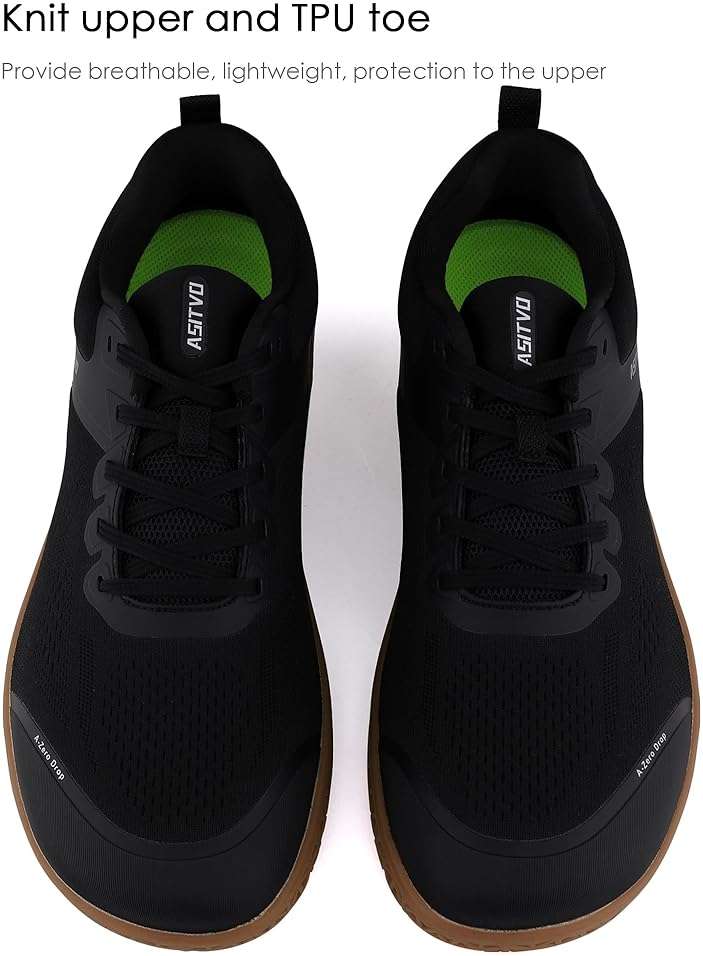 ASITVO Wide Barefoot Shoes Men Gym Zero Drop Sole Minimalist Cross Trainer Width Toe Box Sneakers Grounding Knit No-Sew Upper TPU Toe and Heel Colorful - Image 5