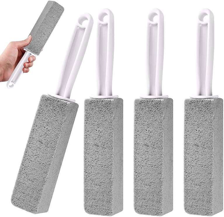 4 Pack Toilet Pumice Stone with Handle,Pumice Stone Toilet Bowl Cleaner,Suitable for Removing Limescale and Cleaning Toilets, Swimming Pools, Bathrooms, and Sinks - Image 1