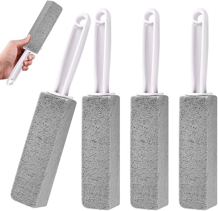 4 Pack Toilet Pumice Stone with Handle,Pumice Stone Toilet Bowl Cleaner,Suitable for Removing Limescale and Cleaning Toilets, Swimming Pools, Bathrooms, and Sinks - Product Image