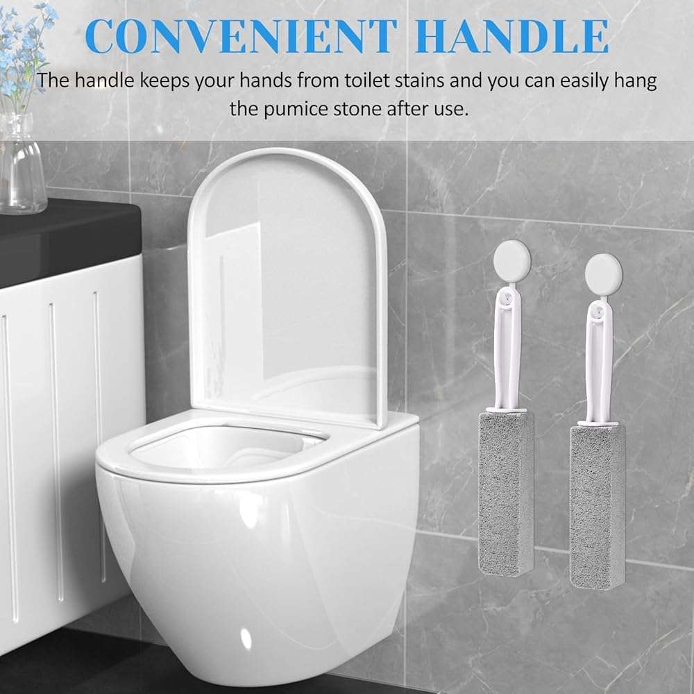 4 Pack Toilet Pumice Stone with Handle,Pumice Stone Toilet Bowl Cleaner,Suitable for Removing Limescale and Cleaning Toilets, Swimming Pools, Bathrooms, and Sinks - Image 5