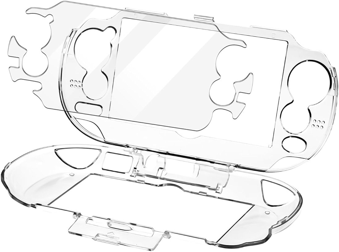 Clear Protective Case for PS Vita 1000 – Transparent PC Hard Shell Cover with Front Screen Protector Film – Compatible with PlayStation Vita 1000 Only - Product Image
