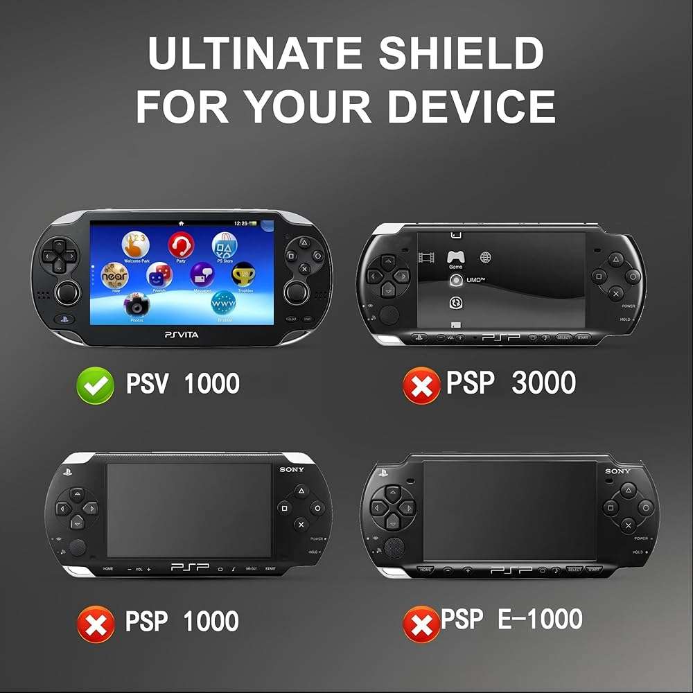 Clear Protective Case for PS Vita 1000 – Transparent PC Hard Shell Cover with Front Screen Protector Film – Compatible with PlayStation Vita 1000 Only - Image 2