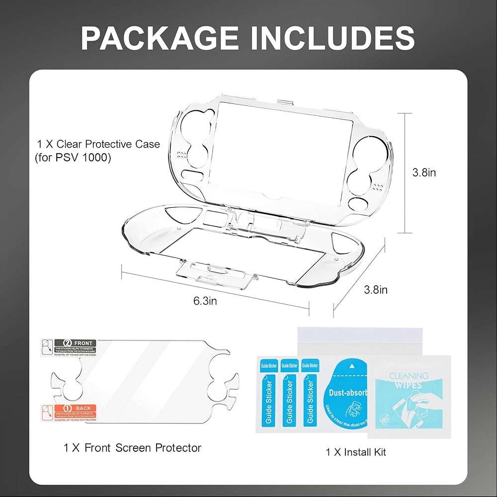 Clear Protective Case for PS Vita 1000 – Transparent PC Hard Shell Cover with Front Screen Protector Film – Compatible with PlayStation Vita 1000 Only - Image 6