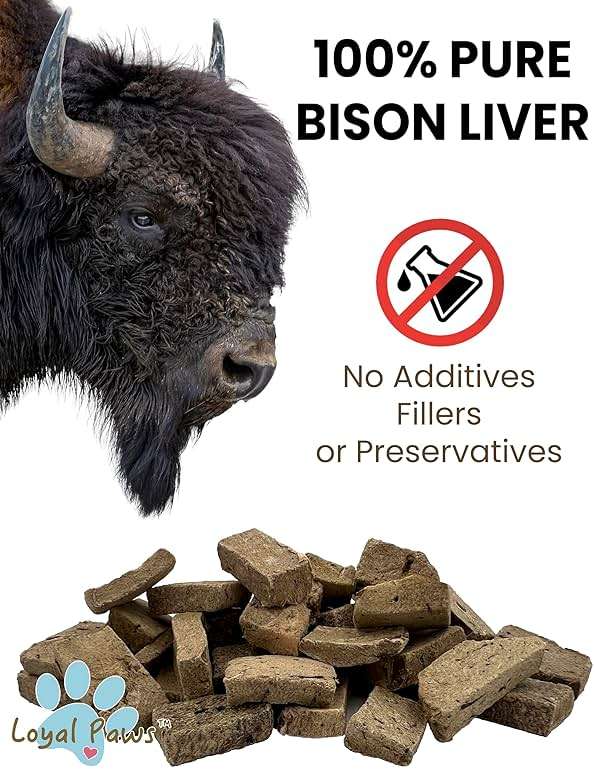 Loyal Paws Freeze Dried Bison Liver Dog Treats, Single Ingredient, USA Made, High Protein, Grain Free, All Natural, High-Value Training Treats for Dogs, 6 oz - Image 2