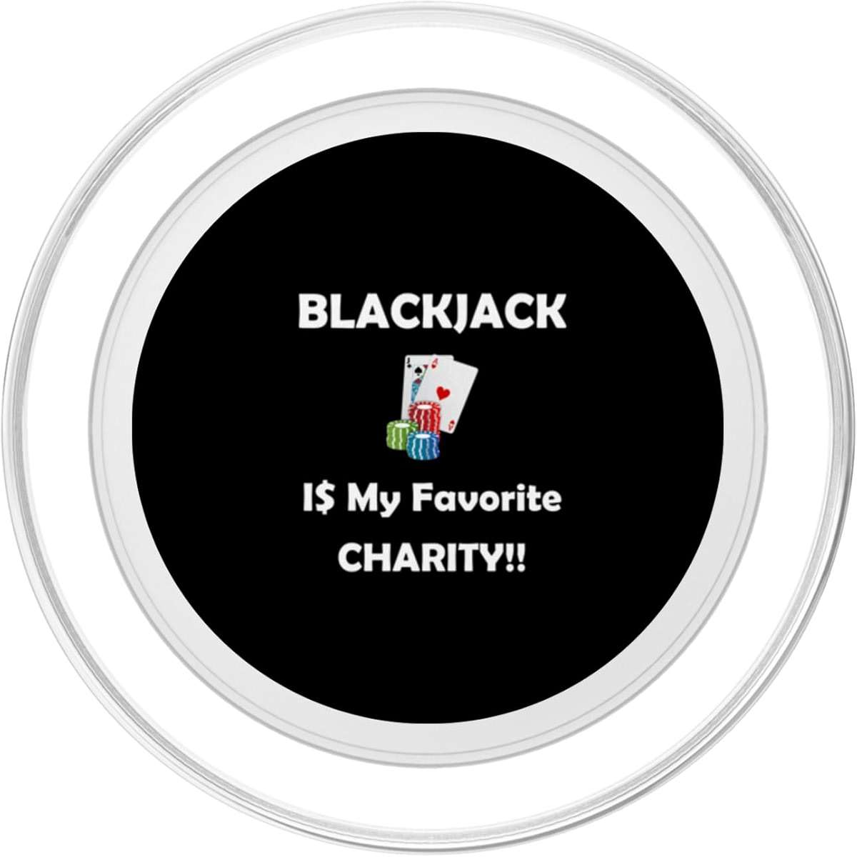 Funny Gambling Blackjack is My Favorite Charity PopSockets PopGrip for MagSafe - Image 2
