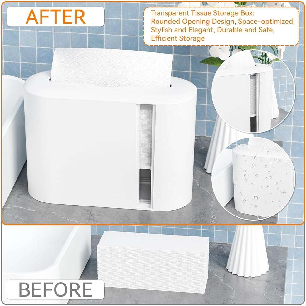Yieach Touchless Paper Towel Dispenser for Countertop,Home,Bathroom and Kitchen,White Commercial Multifold Paper Towel Dispenser for Z-fold,Folded,Trifold,Napkin,C fold,Tri Fold Hand Towels Holder - Image 6
