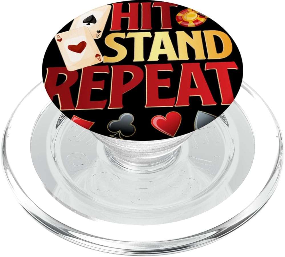 Blackjack Card Game Casino Gambling Blackjack Player Gambler PopSockets PopGrip for MagSafe - Image 1