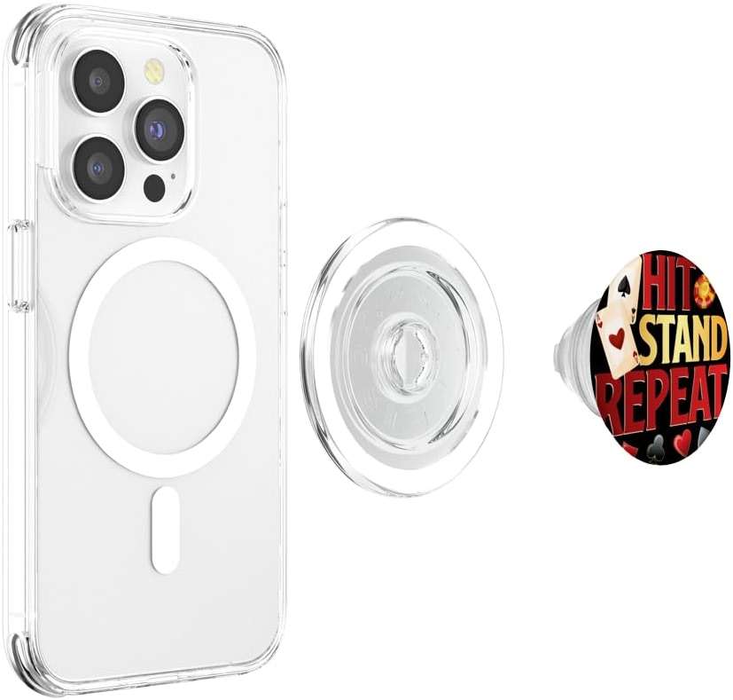 Blackjack Card Game Casino Gambling Blackjack Player Gambler PopSockets PopGrip for MagSafe - Image 3