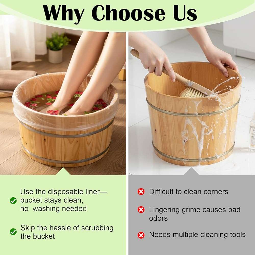 ForraFun 200 Pcs Disposable Foot Bath Liners Bulk for Ionic Detox Tub Individual Hygienic Plastic Non Toxic Pedicure Spa Foot Basin Tub Liners, 26 x 22 Inches - Image 4