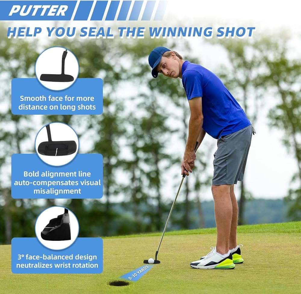XDriveMax 10 Pieces Complete Mens Womens Golf Clubs Set Right Hand for Men Women Includes Stand Bag with Rain Hood, 1#Driver 3#Wood #5 Hybrid,with 3 Head Covers, 6# 7# 8# 9# PW# Irons and Putter - Image 5
