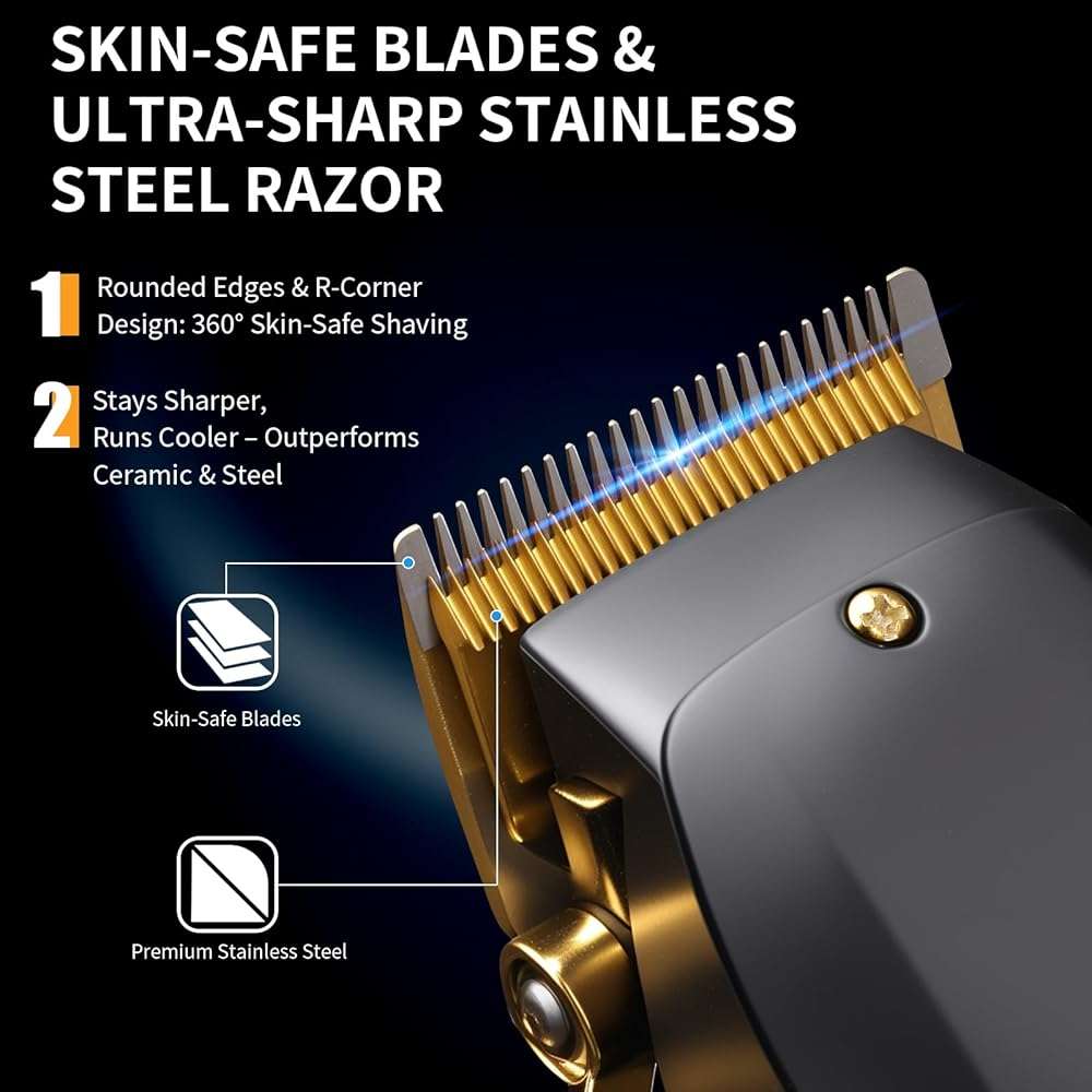 Elehomyou Hair Clippers for Men, Cordless Hair Trimmer for Men with 8 Color-Coded Guard, Professional Hair Cutting Kit for Head, Beard, Face, Neck & Manscaping, Barber Clippers, Ideal Gift, 15Pcs - Image 4