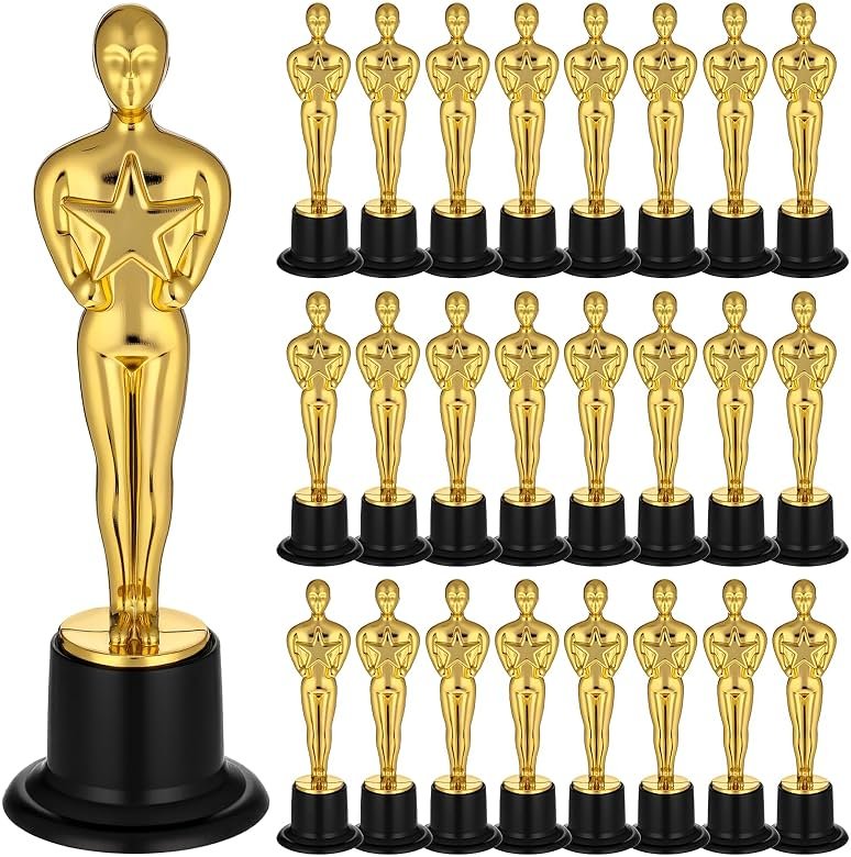 IMengjbang 24 Pack Plastic Gold Star Award Trophies 6 Inch Tall Golden Statue Award Mini Trophy Party Favors for Celebrations, School Awards, Game Prize, Party Prize and Appreciation Gifts Kids Adults - Product Image