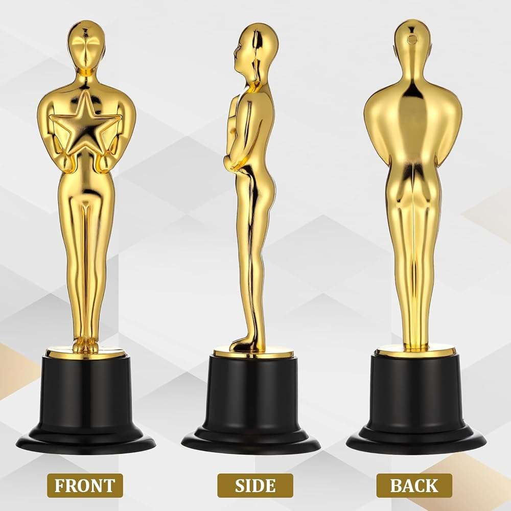 IMengjbang 24 Pack Plastic Gold Star Award Trophies 6 Inch Tall Golden Statue Award Mini Trophy Party Favors for Celebrations, School Awards, Game Prize, Party Prize and Appreciation Gifts Kids Adults - Image 3