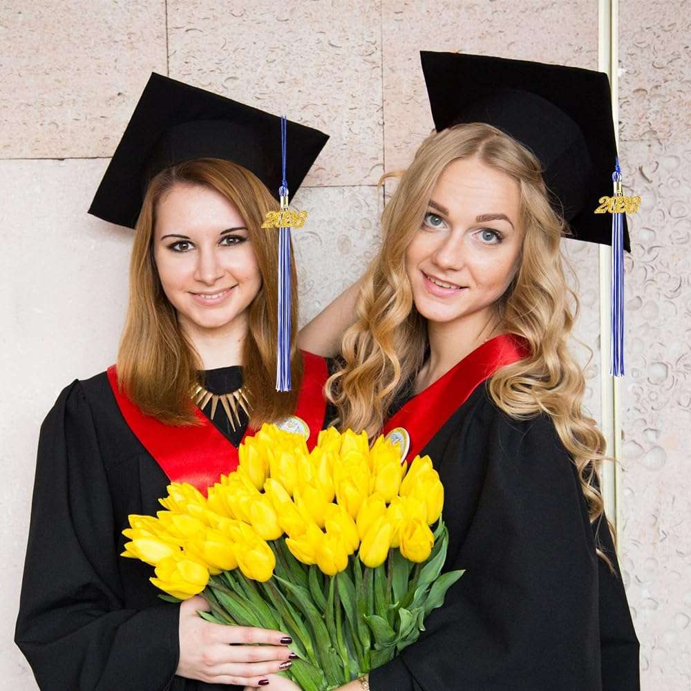 Graduation Tassel, Blue White Tassel Graduation 2026, 2 PCS 2026 Tassel, Academic Graduations Cap Tassels with 2026 Year Gold Date Charm for Graduations Cap Hat Decorations for Grad Party Ceremonies - Image 5