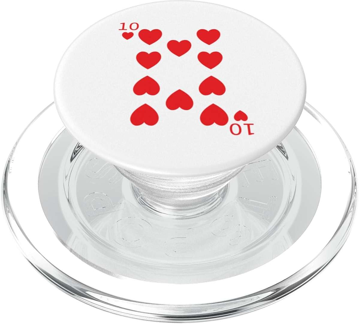 Ten (10) of Hearts Poker Card Playing Card Blackjack Card PopSockets PopGrip for MagSafe - Image 1