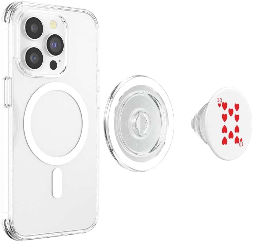 Ten (10) of Hearts Poker Card Playing Card Blackjack Card PopSockets PopGrip for MagSafe - Image 3