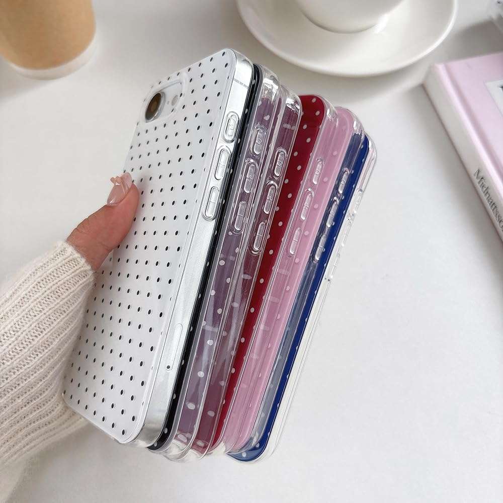 QLTYPRI Cute Phone Case for iPhone 17e/iPhone 16e Case Polka Dot Fashion Aesthetic Design for Women Girls, Slim TPU Shockproof Protective Phone Cover for iPhone 17e/16e - White - Image 5