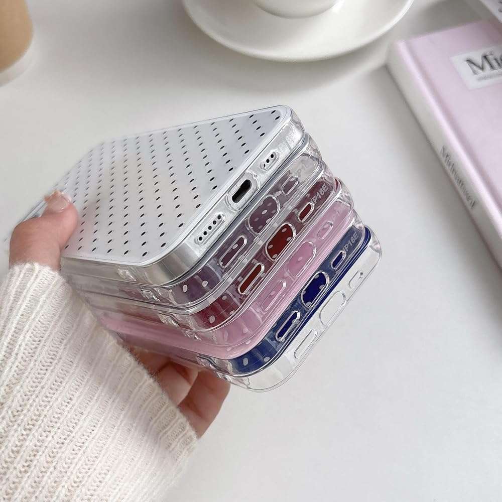 QLTYPRI Cute Phone Case for iPhone 17e/iPhone 16e Case Polka Dot Fashion Aesthetic Design for Women Girls, Slim TPU Shockproof Protective Phone Cover for iPhone 17e/16e - White - Image 6
