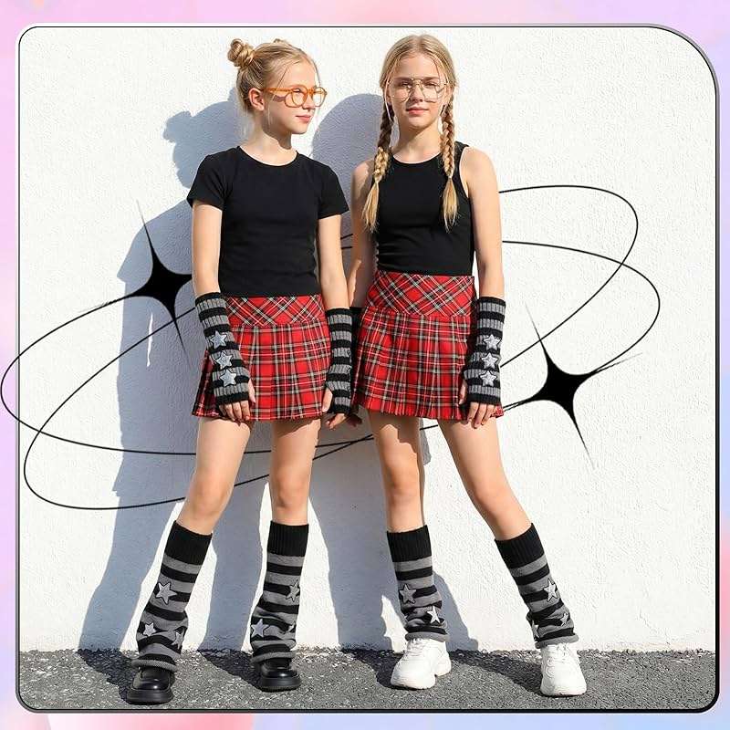 scenicamp Y2K Leg Warmers for Women Star Arm Warmers Streetwear Leg Cover Stretchy Knit Ballet Dance Accessories - Image 5