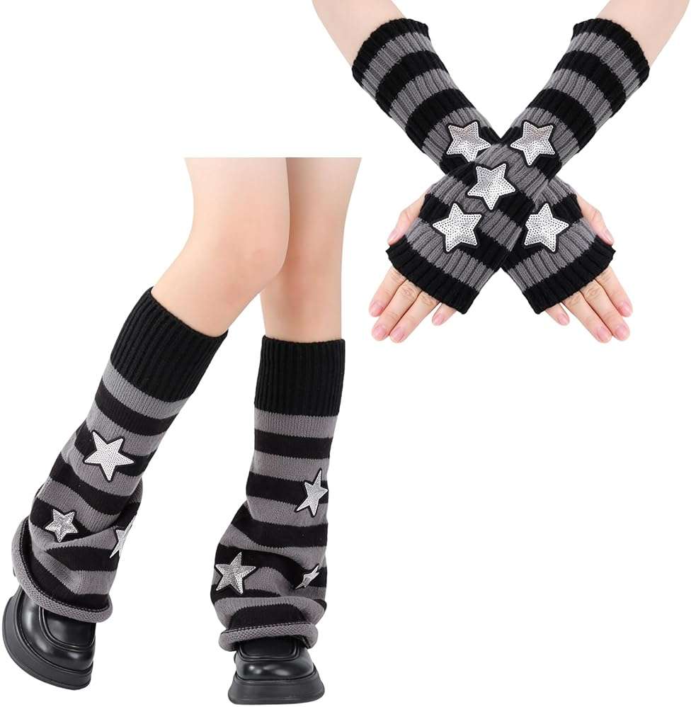 scenicamp Y2K Leg Warmers for Women Star Arm Warmers Streetwear Leg Cover Stretchy Knit Ballet Dance Accessories - Image 7