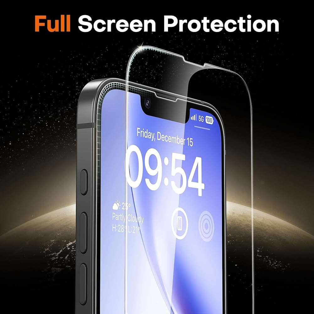 TOCOL for iPhone 17e Screen Protector 6.1 inch 9H Hardness Military Grade Shatterproof 17 e HD Tempered Glass Easy Installation Case Friendly 2 Pack - Image 4