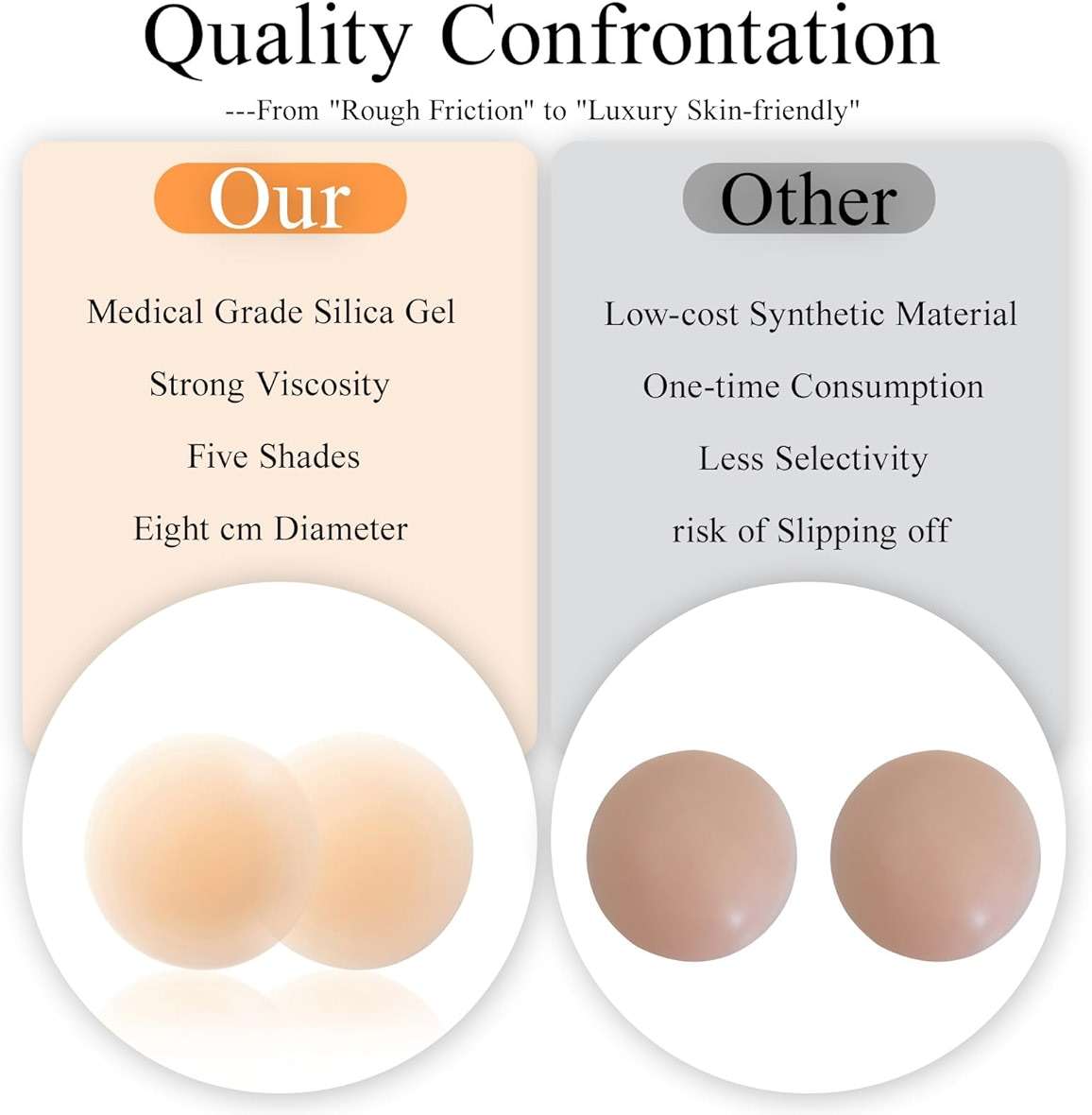 WUOEPIK Nipple Covers for Women, Reusable Silicone Pasties, No Show, Stick On for Strapless & Backless, Waterproof Case - Image 4