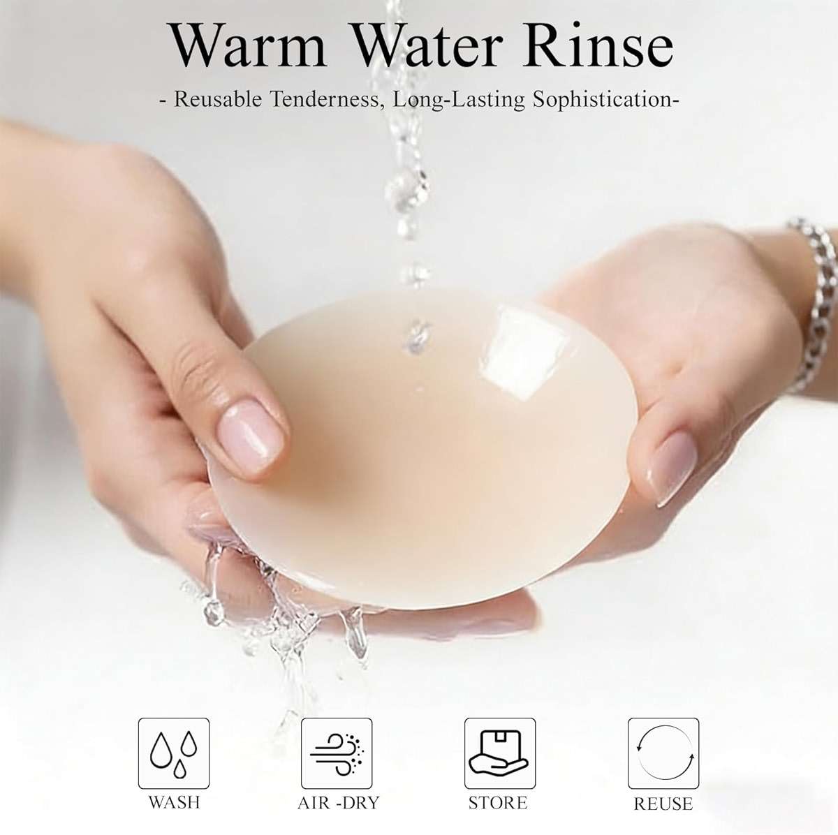 WUOEPIK Nipple Covers for Women, Reusable Silicone Pasties, No Show, Stick On for Strapless & Backless, Waterproof Case - Image 7