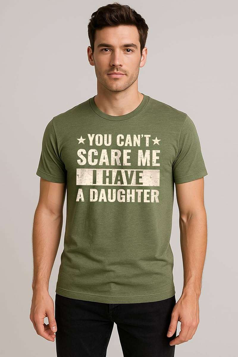 Teeny Fox You Cant Scare Me I Have a Daughter T-Shirt - Funny Father Daddy Classic Dad Joke Tee - Image 2