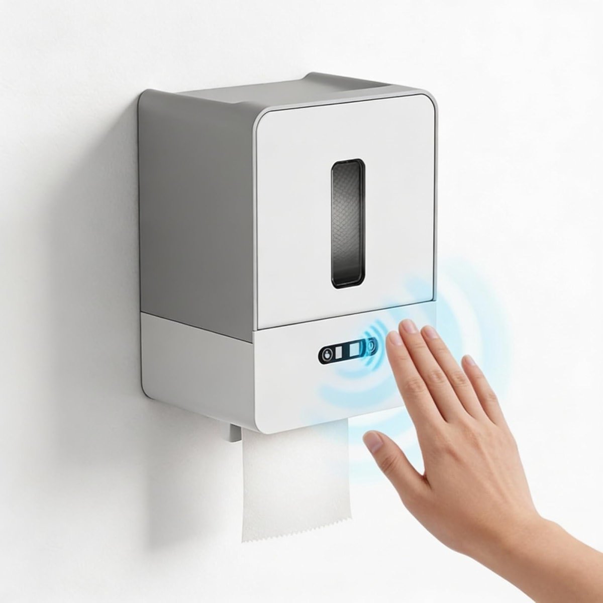 Smart Touchless Toilet Paper Dispenser, Automatic Paper Towel Dispenser, 2026 New Upgraded Electronic Senor Paper Towel Dispenser with Smart Motion Sensor and 3 Levels to Dispenser Papers (Gray) - Product Image