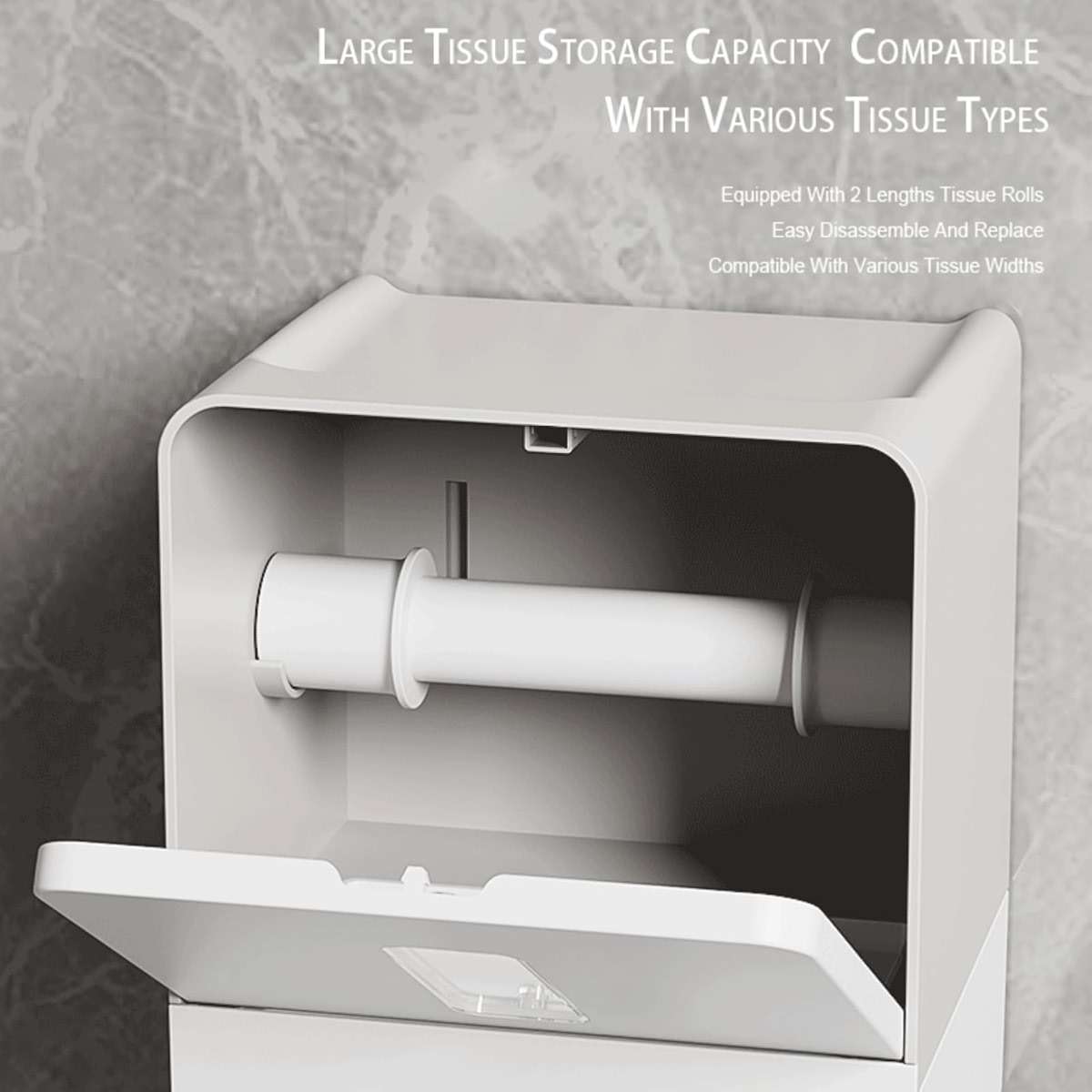 Smart Touchless Toilet Paper Dispenser, Automatic Paper Towel Dispenser, 2026 New Upgraded Electronic Senor Paper Towel Dispenser with Smart Motion Sensor and 3 Levels to Dispenser Papers (Gray) - Image 6