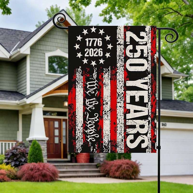 250 Anniversary Usa Garden Flags for Outside, 250 Anniversary USA Flag We the People 1776-2026 Patriotic 4th of July Decorations Yard Sign Double-Sided Waterproof Flag 12x18 Inch 250 Year American Flag - Image 2