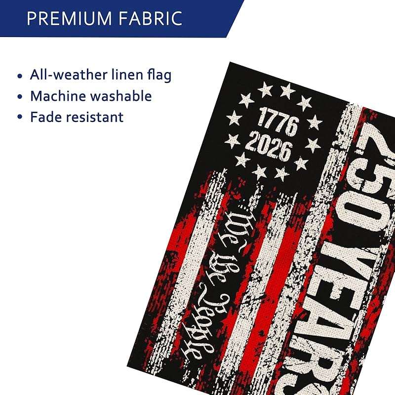 250 Anniversary Usa Garden Flags for Outside, 250 Anniversary USA Flag We the People 1776-2026 Patriotic 4th of July Decorations Yard Sign Double-Sided Waterproof Flag 12x18 Inch 250 Year American Flag - Image 5