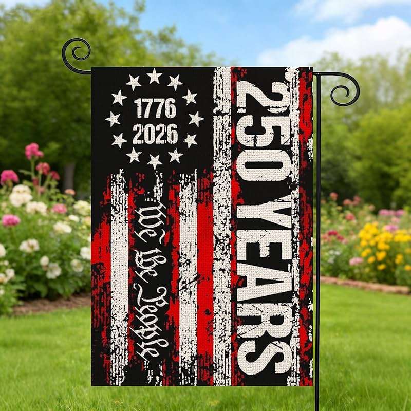 250 Anniversary Usa Garden Flags for Outside, 250 Anniversary USA Flag We the People 1776-2026 Patriotic 4th of July Decorations Yard Sign Double-Sided Waterproof Flag 12x18 Inch 250 Year American Flag - Image 6