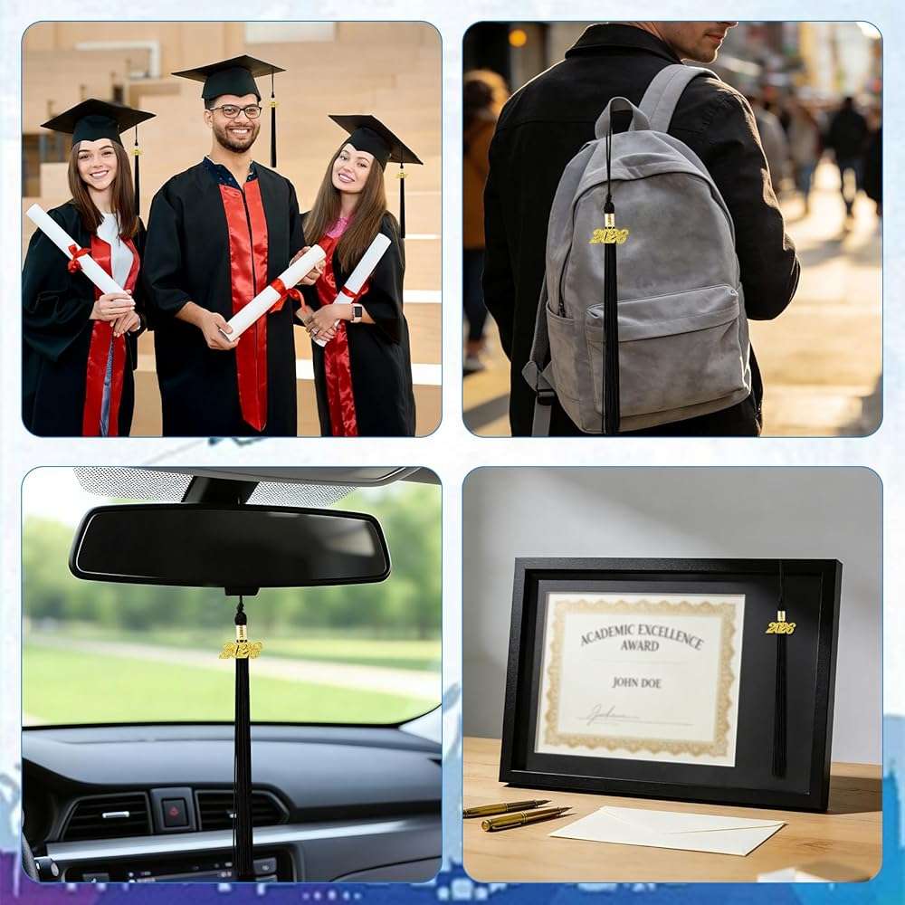 10 Pcs Graduation Tassels 2026, Black Tassels for Graduation Cap, Class of 2026 Grad Memorial Tassel for Graduations Cap Decorations Crafts College School Graduates Ceremonies Party Favors Accessories - Image 7