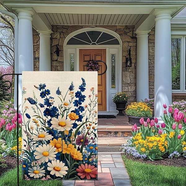 Spring Colorful Floral Garden Flag 12x18 Inch Double Sided Welcome Summer Small Daisy Flower Yard Outdoor Flag Holiday Outside Decoration - Image 5