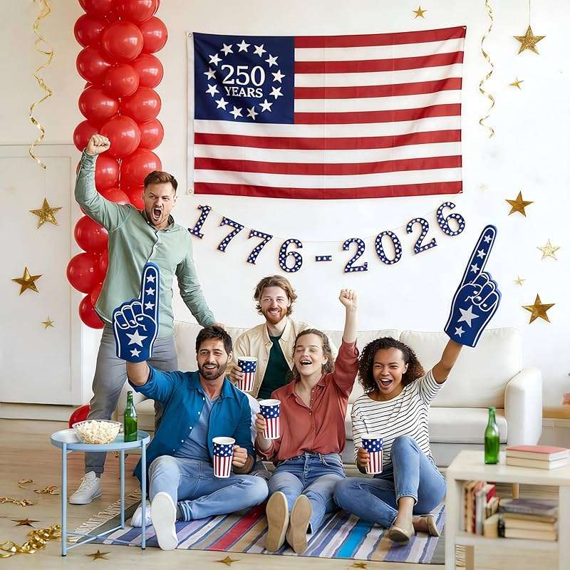 250 Year American Anniversary Flag, 3x5 Ft Double Sided American Flag, 1776-2026 250 Years Outdoor Anniversary Banner Decorations with 2 Brass Grommets (A1) - Image 2