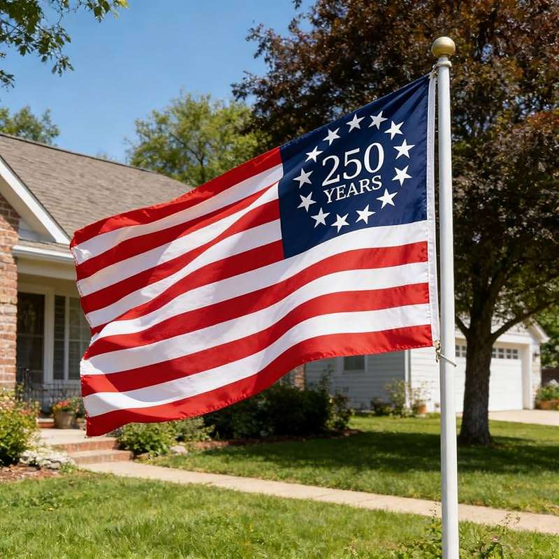 250 Year American Anniversary Flag, 3x5 Ft Double Sided American Flag, 1776-2026 250 Years Outdoor Anniversary Banner Decorations with 2 Brass Grommets (A1) - Image 7