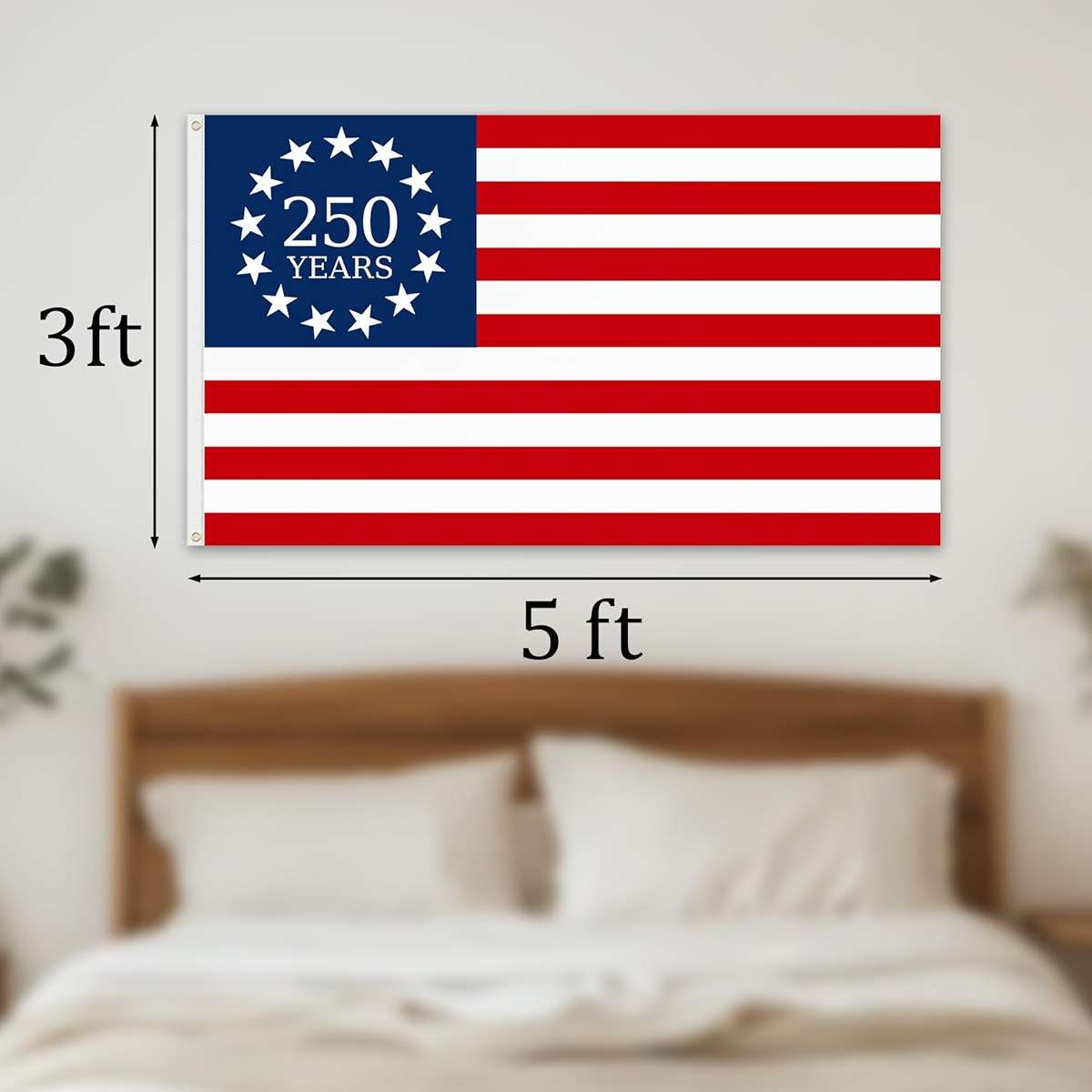 250 Year American Anniversary Flag, 3x5 Ft Double Sided American Flag, 1776-2026 250 Years Outdoor Anniversary Banner Decorations with 2 Brass Grommets (A1) - Image 8