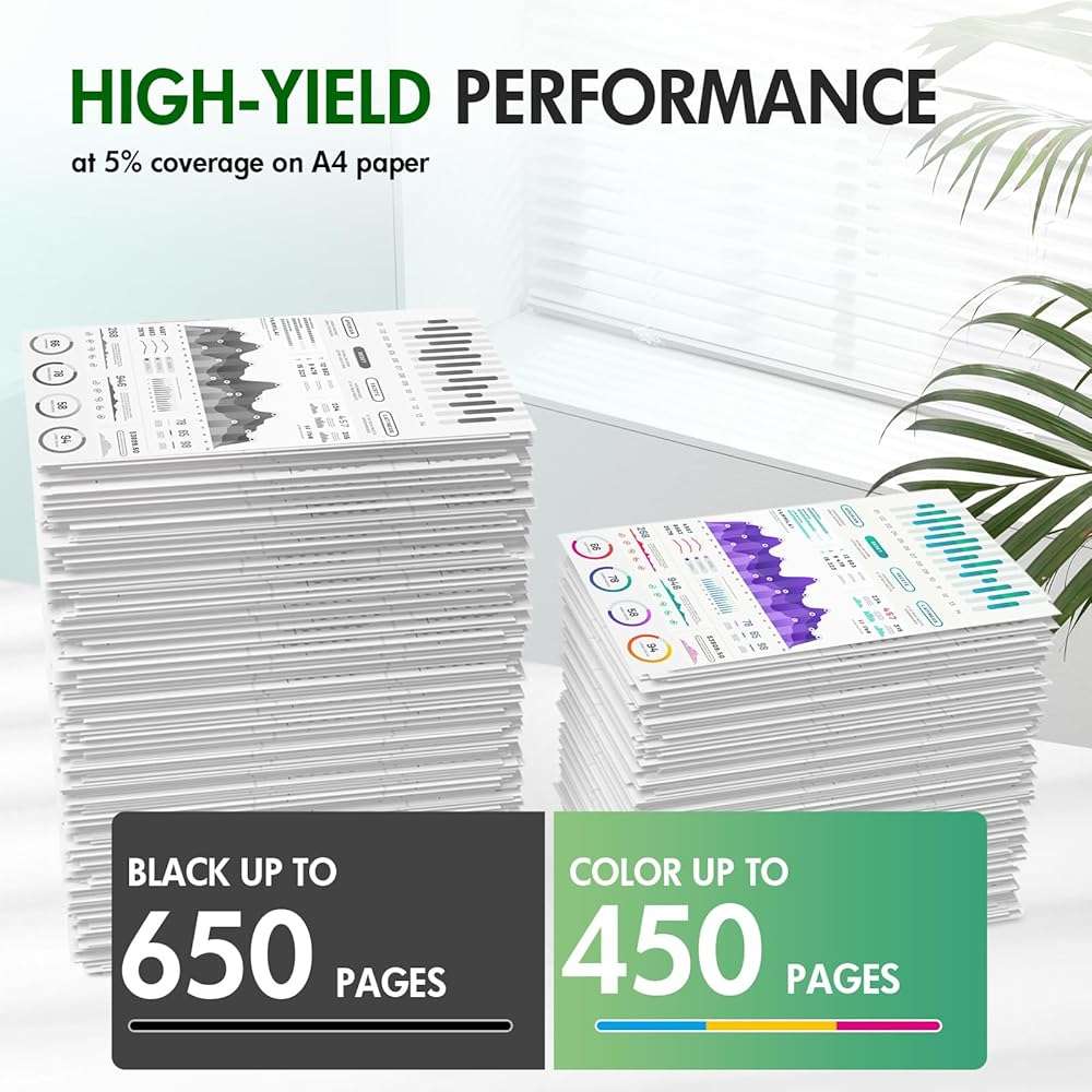 68 68XL 6100e 6500e Ink Cartridges Black and Tri Color Combo Pack for HP68XL Envy 6555e 6155e for HP Ink 68e Compatible with Envy Series Printers 6152e 6165e 6552e 6558e (2 Pack 1 Black, 1 Tri-Color) - Image 3