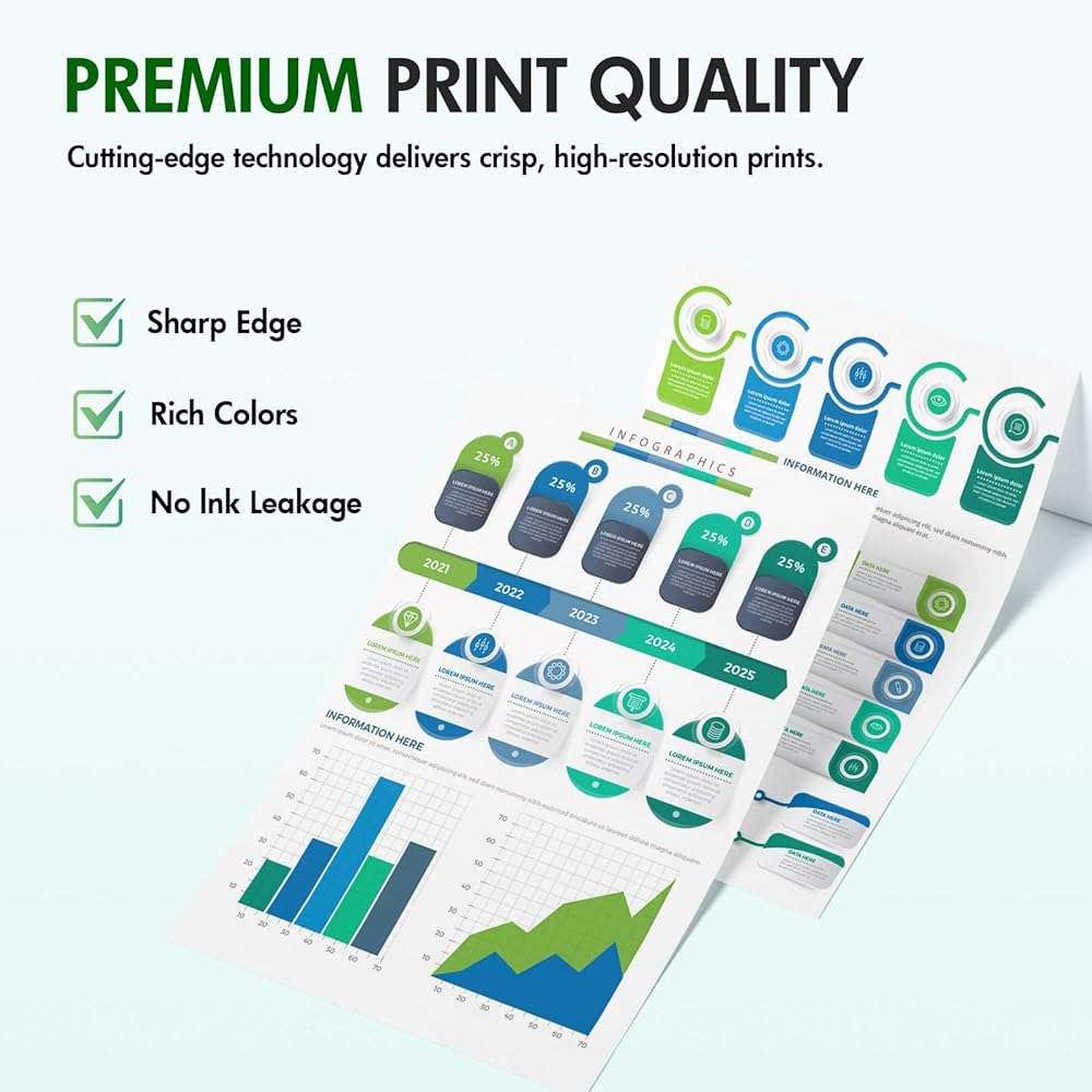 68 68XL 6100e 6500e Ink Cartridges Black and Tri Color Combo Pack for HP68XL Envy 6555e 6155e for HP Ink 68e Compatible with Envy Series Printers 6152e 6165e 6552e 6558e (2 Pack 1 Black, 1 Tri-Color) - Image 5