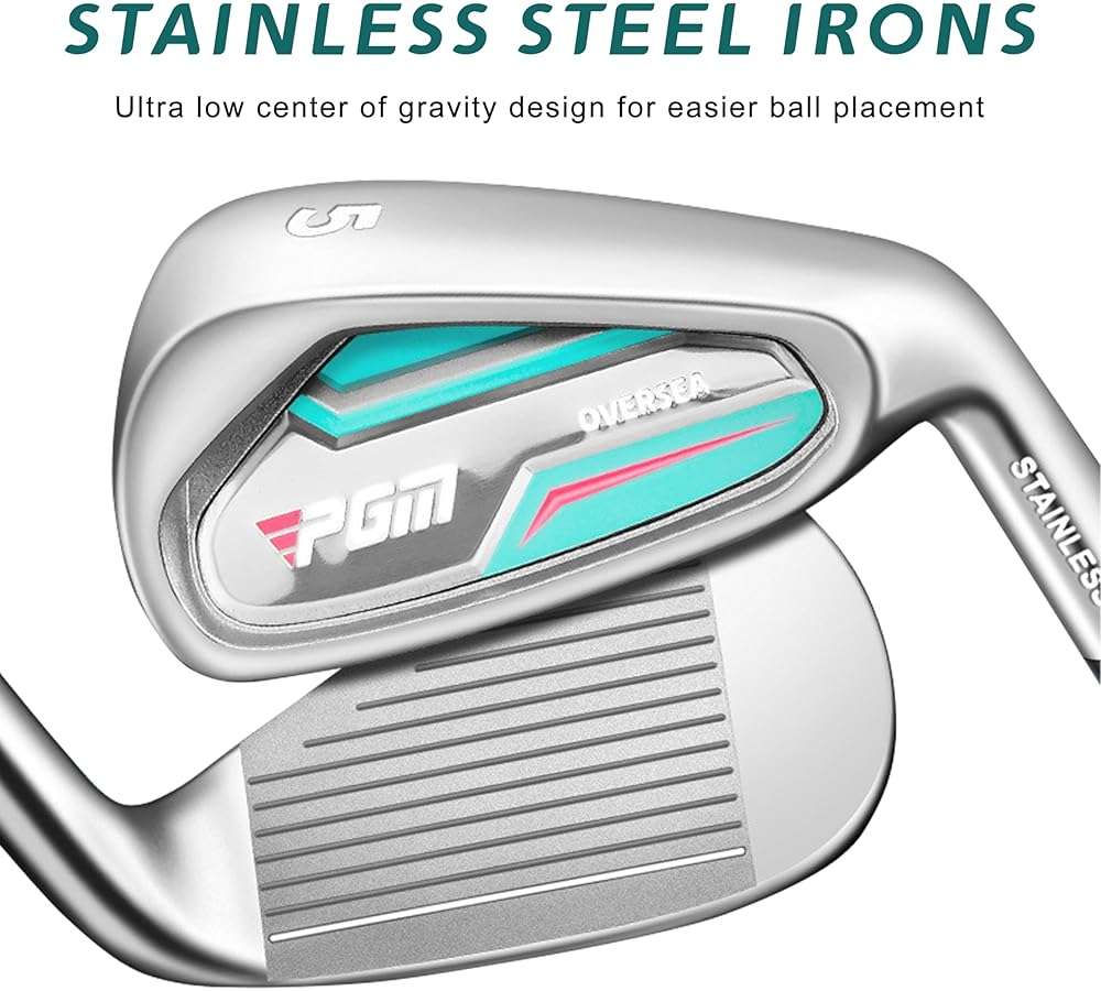 PGM Women's Oversea 9/12 Pieces Complete Golf Club Set with High-Strength Thin Face Design 460cc Driver - Golf Stand Bag & Headcovers - Image 3