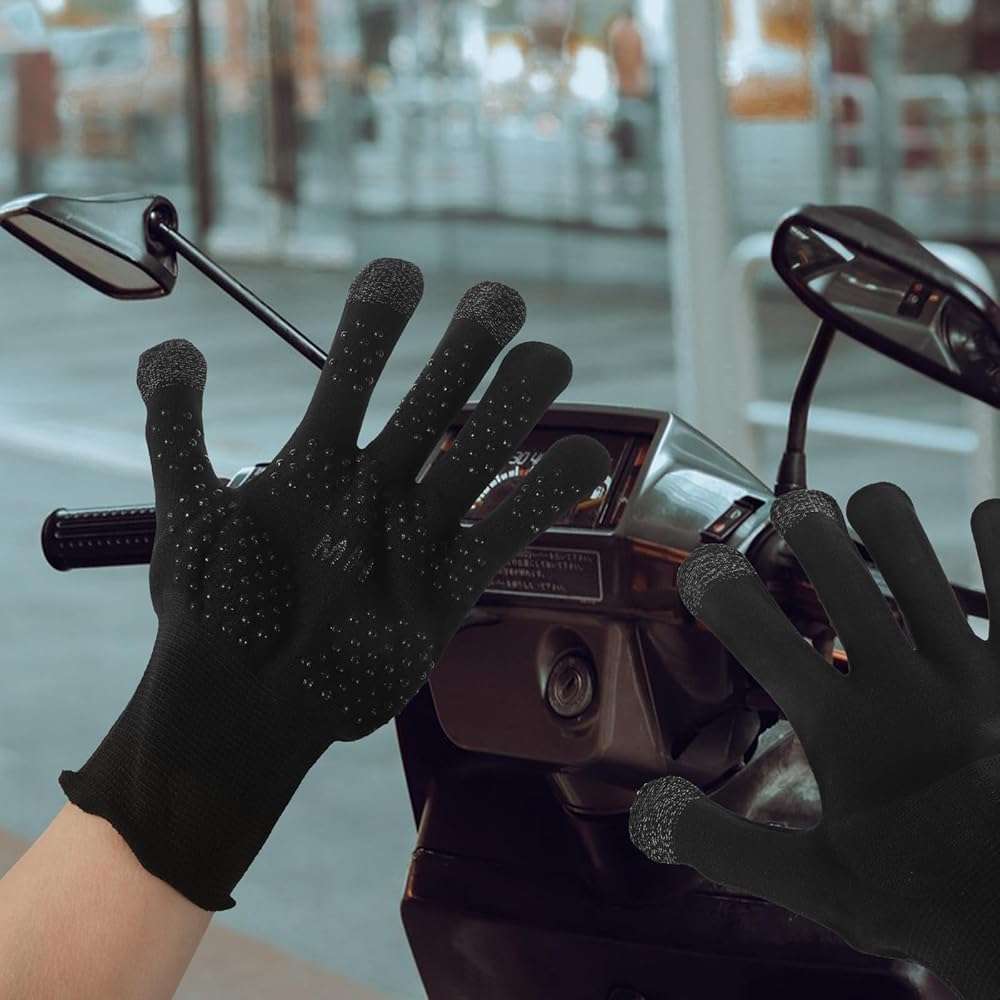 VALICLUD Anti-Slip UV Protection Cycling Gloves for Men Nylon Breathable Finger Gloves with Touchscreen Compatibility Outdoor Sports - Image 4