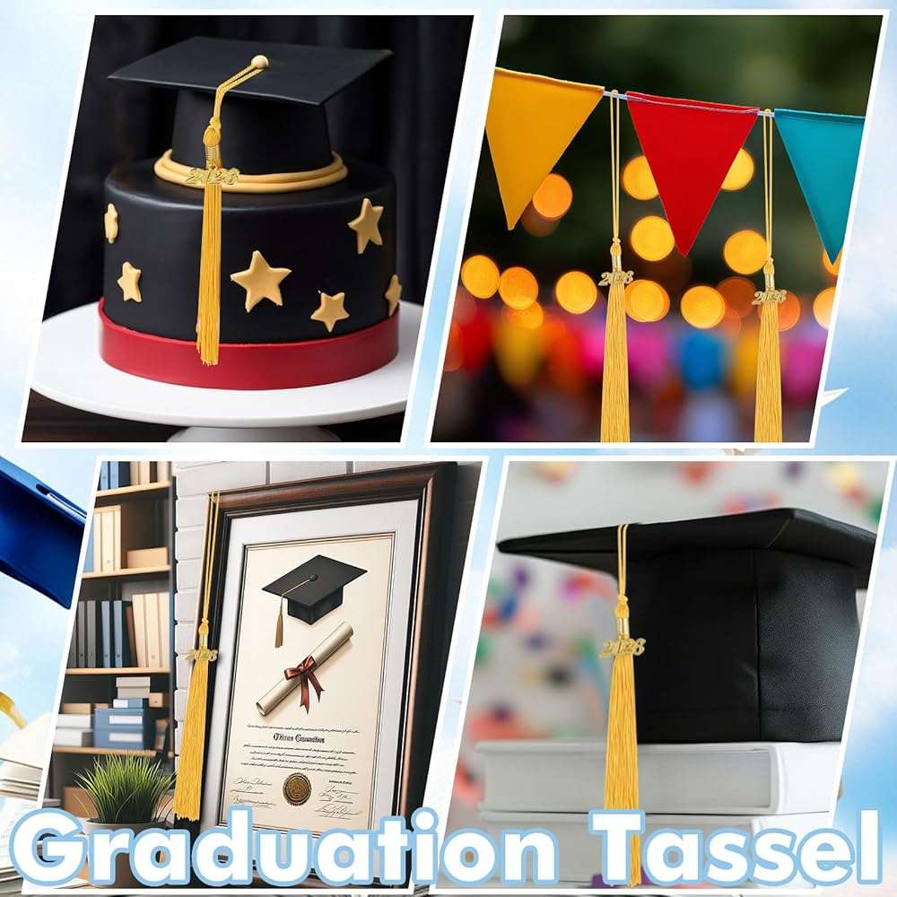 2026 Tassel Graduation 9 Inch Grad Cap Tassel with 2026 Gold Charm Graduations Tassel for High School College University Graduation Ceremony Decorations (1, Gold) - Image 7