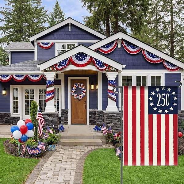 250 Years America Anniversary Garden Flag, Double-sided 250 Years Patriotic 4th of July Yard Sign for 2026 Outdoor Independence Day Decoration - Image 4