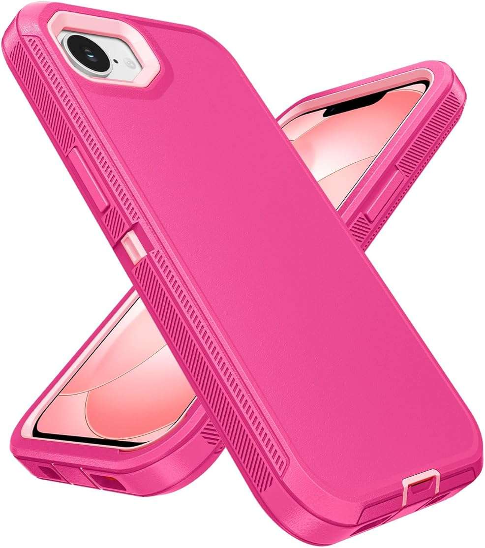 Jelanry Case for iPhone 17e 5G 2026, Heavy Duty & Rugged Dual-Layer with USB C Port Anti Dust/Scratch Shockproof Protection Phone Cases, Armor Back Cover for Apple iPhone 17e 6.1-inches, Pink - Image 8