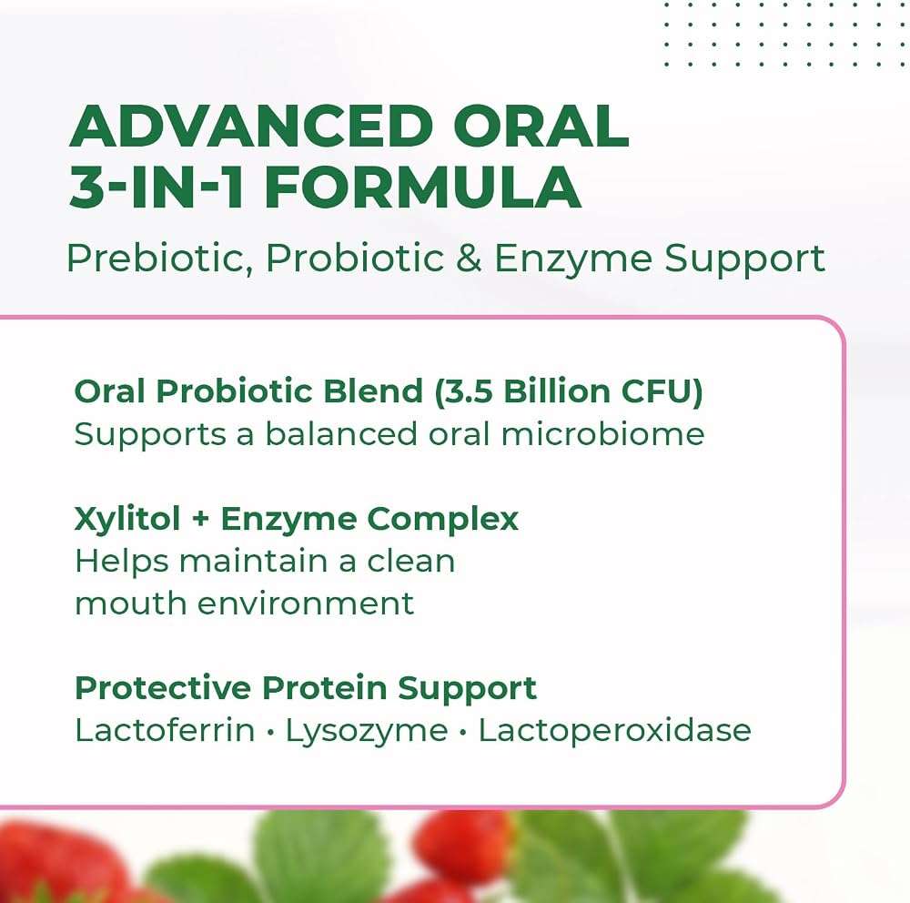 Oracare – Daily Oral Support with Enzymes, Hydroxyapatite, Xylitol & 3-Strain Probiotic Blend – Non-GMO Stimulant-Free Formula – Made in USA – 30 Melt-In-Mouth Tablets, 1 Month Supply - Image 7