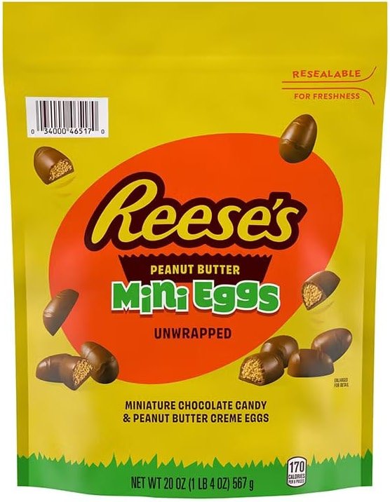 Reese's Unwrapped Chocolate Peanut Butter Creme Mini Eggs, Easter Candy Bag, 20 oz. - Product Image