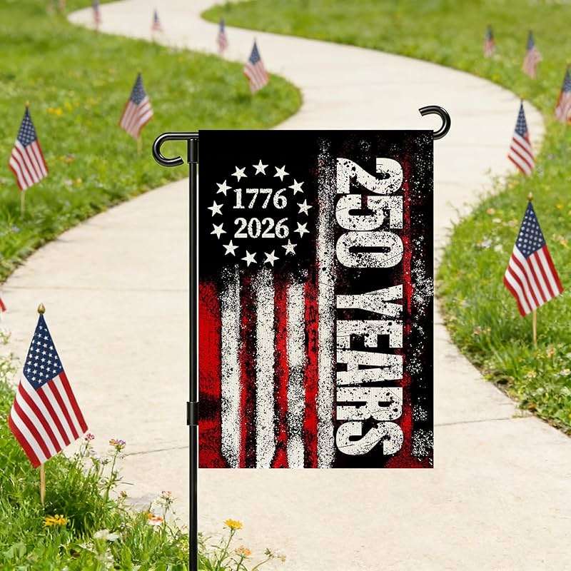 250 Anniversary Usa Garden Flags for Outside,250 Anniversary USA Flag 1776-2026 Semiquincentennial Commemorative Patriotic Yard Sign 4th of July Decorations 250 Year of Freedom Banner Double-Sided Waterproof Garden Flag with Stars Stripes 250 Year American Flag 12x18 Inch - Image 8