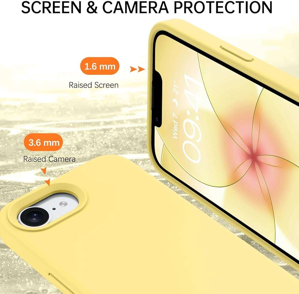 BENTOBEN for iPhone 17e/iPhone 16e 6.1" Case, Liquid Silicone Anti-Slip Microfiber Lining, Slim Soft Gel Rubber Anti-Scratch Shockproof Cover for iPhone 17e/iPhone 16e (2026/2025), Yellow - Image 8